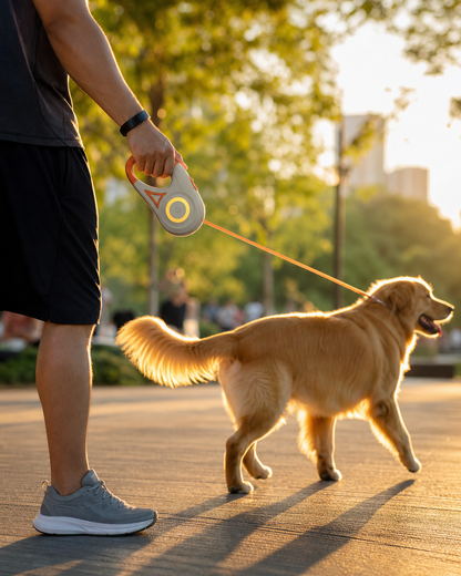 Laisse rétractable ROJECO 5 m pour chien – Promenade jour et nuit